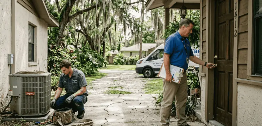 Property manager and technician at HVAC unit