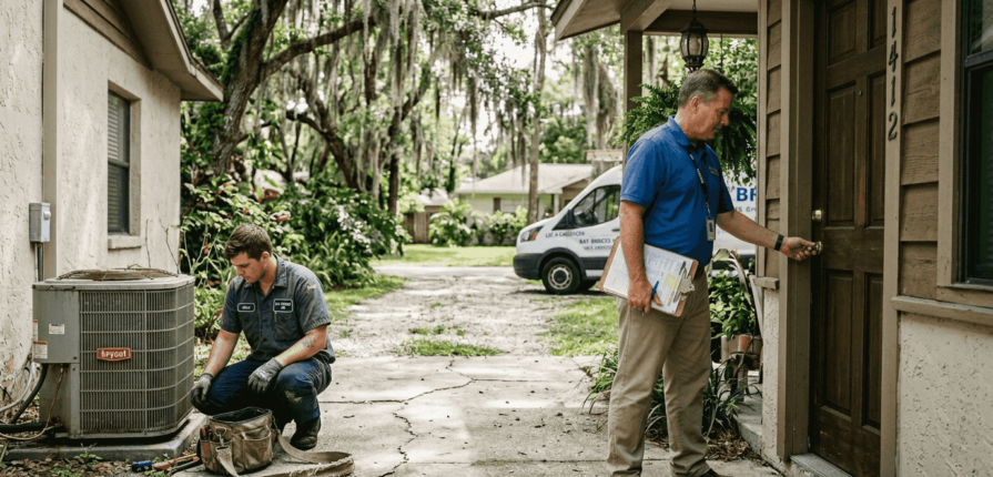 Property manager and technician at HVAC unit
