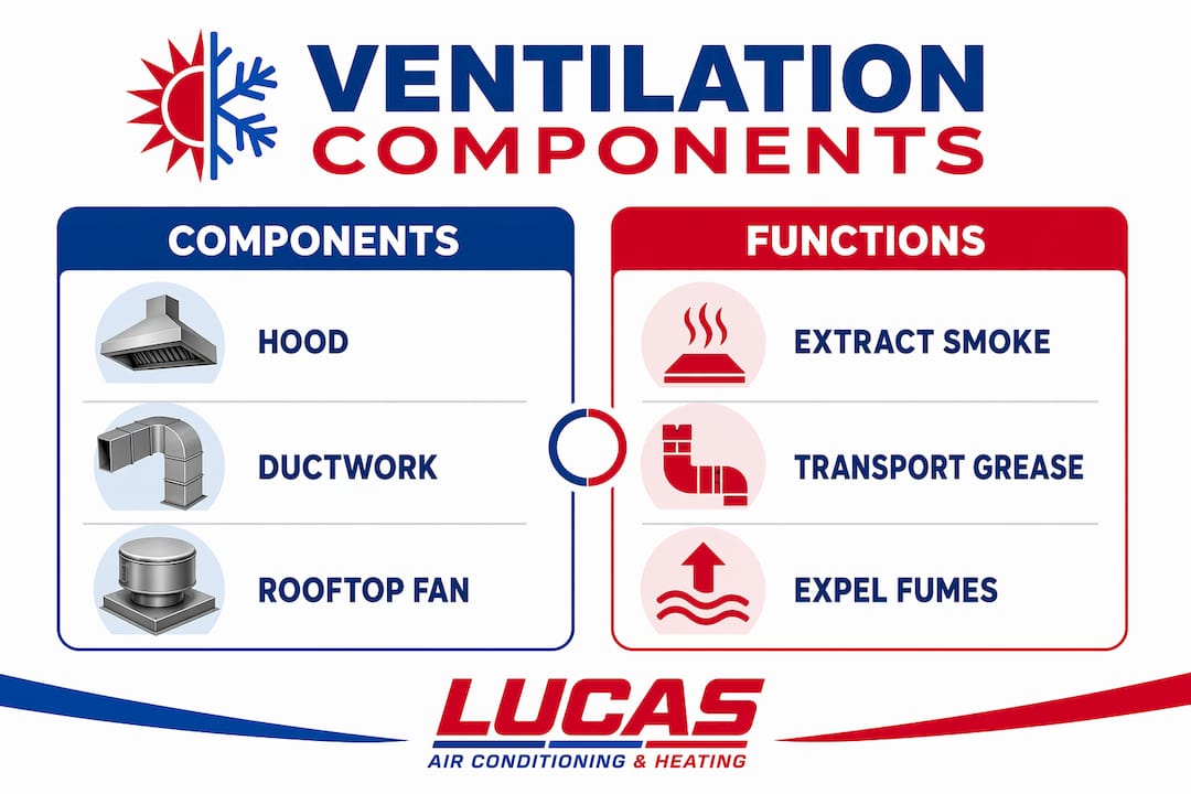 Infographic comparing ventilation components and functions