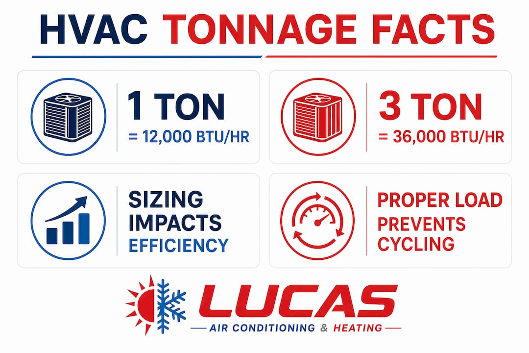 Infographic highlighting HVAC tonnage key facts