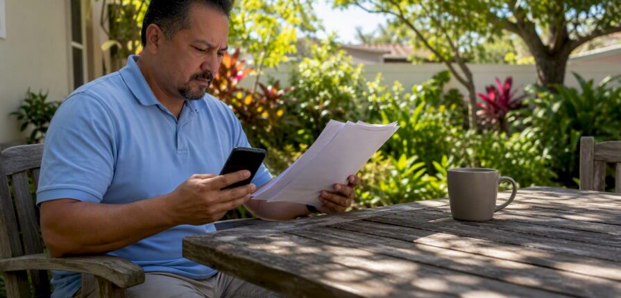 Homeowner reviewing HVAC quotes indoors