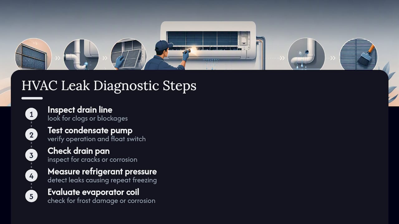 Diagram of AC leak diagnostic steps
