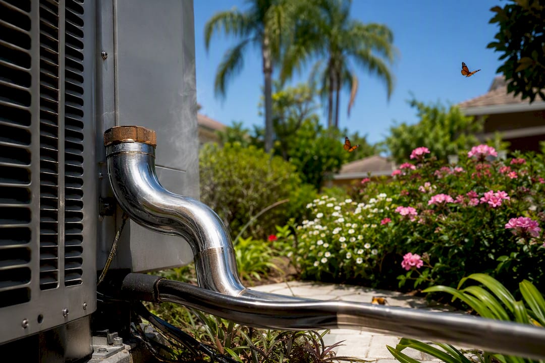 Outdoor AC discharge line heat waves