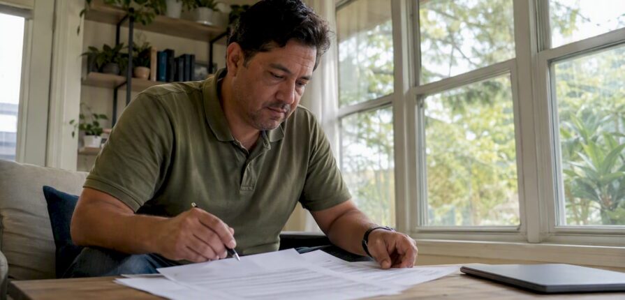 Homeowner reviewing HVAC contractor estimates