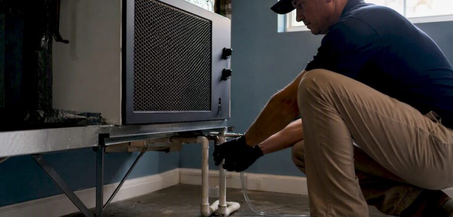 Whole house dehumidifier unit and pipes