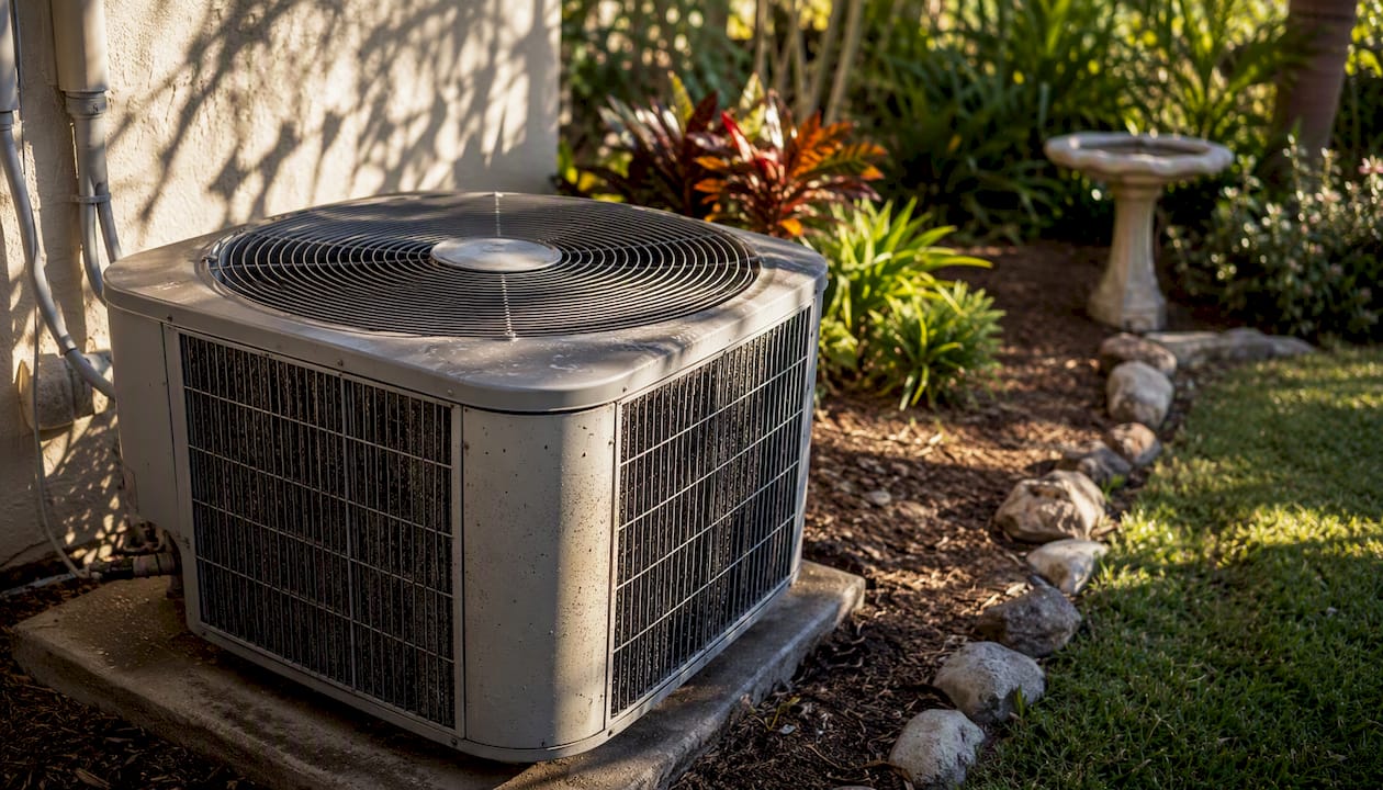 Central Florida home air conditioning condenser unit